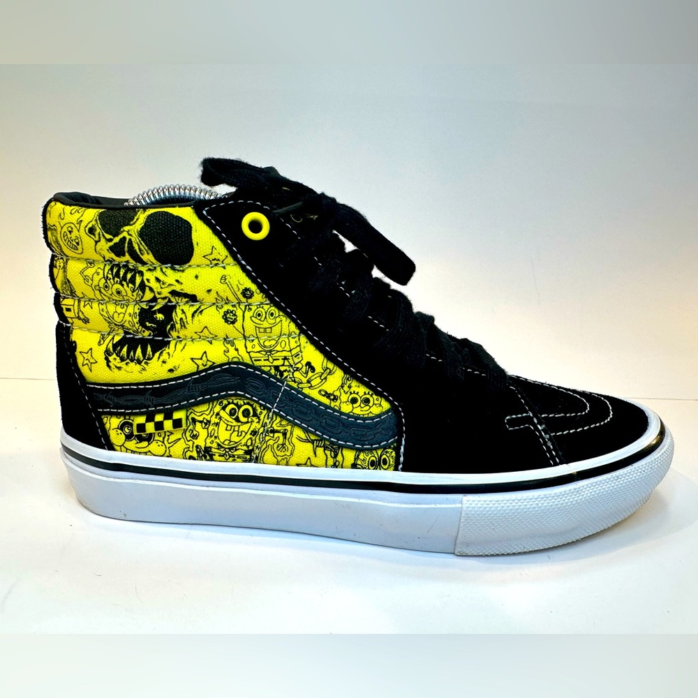 Vans Mike Gigliotti x Spongebob Skate Sk8-Hi Black Yellow Sneaker SZ 7.5